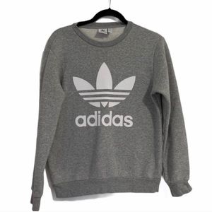 Gray Adidas Logo Crewneck Sweatshirt